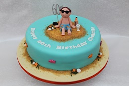 60th birthday beach cake
